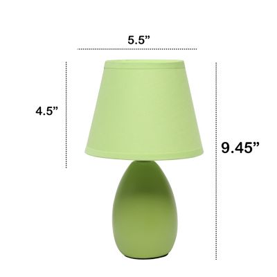 Image showing  Traditional Ceramic Oblong Bedside Table Desk Lamp with Matching Tapered Drum Fabric Shade