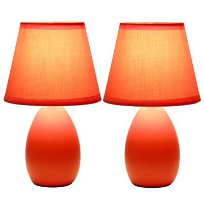 Image showing  Traditional Ceramic Oblong Bedside Table Desk Lamp Two Pack Set with Matching Tapered Drum Fabric Shade