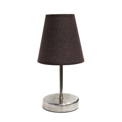 Creekwood Home Traditional Metal Stick Bedside Table Desk Lamp With Fabric Empire Shade