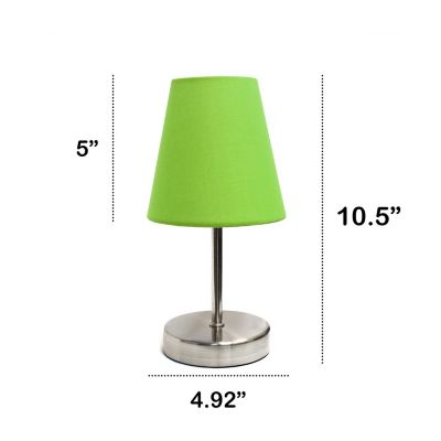 Image showing  Traditional Metal Stick Bedside Table Desk Lamp with Fabric Empire Shade