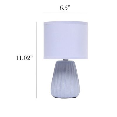 Image showing  Traditional Modern Ceramic Texture Accent Bedside Table Desk Lamp with Matching Fabric Shade