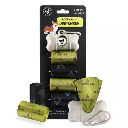 Precious Tails Funny Unscented Dog Poop Bags with Dispenser 100 ct Poop Bags