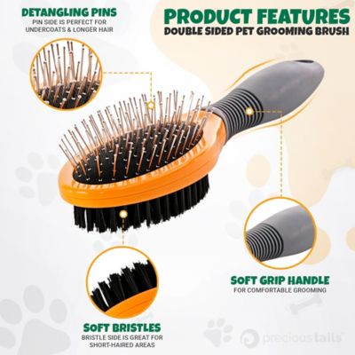 Image showing 5 th Precious Tails Double-Sided Dog Brush, White