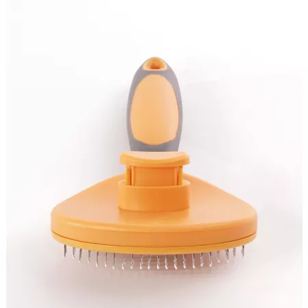 Precious Tails Retractable Dog Brush Orange Pet Brushes & Combs