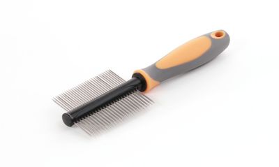 Precious Tails Double-Sided Pin Dog Comb, Orange