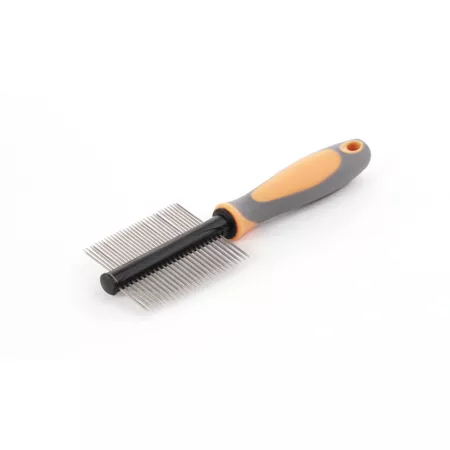 Precious Tails Double-Sided Pin Dog Comb Orange Pet Brushes & Combs