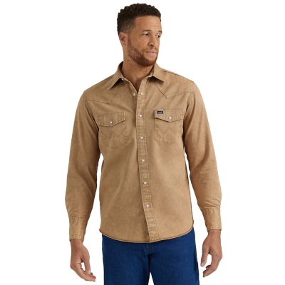 Wrangler Men's Vintage Denim Long-Sleeve Snap-Front Shirt