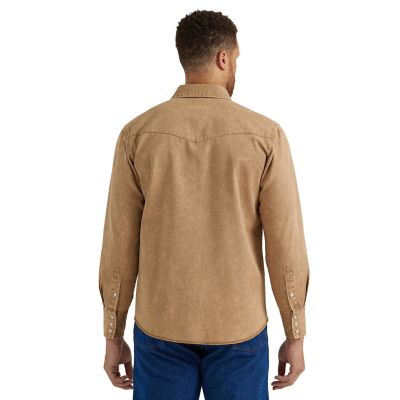 Image showing  Men's Vintage Denim Long-Sleeve Snap-Front Shirt