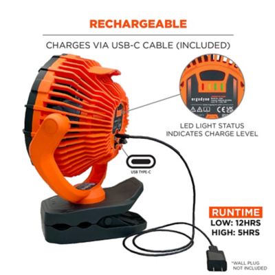 Image showing 5 th Ergodyne Rechargeable Portable Jobsite Fan