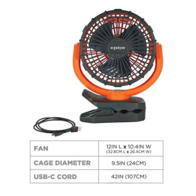 Image showing 6 th Ergodyne Rechargeable Portable Jobsite Fan