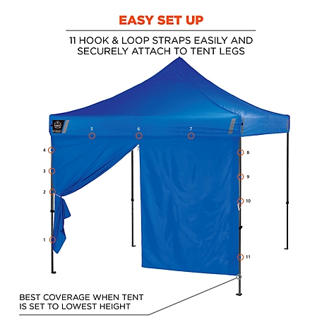 Ergodyne Pop-Up Tent Sidewall Zipper - 10 ft. x 10 ft., Blue