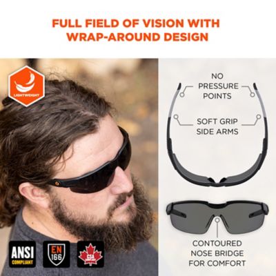 Image showing  Anti-Fog Safety Glasses Adjustable Temples, Smoke, 50063