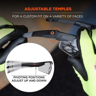 Image showing  Anti-Fog Safety Glasses Adjustable Temples, Matte Black, In/Out Lens, 50065