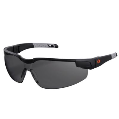 Ergodyne Anti-Fog & Scratch-Resistant Glasses Adjustable Temples, Matte Black, Smoke, 50067