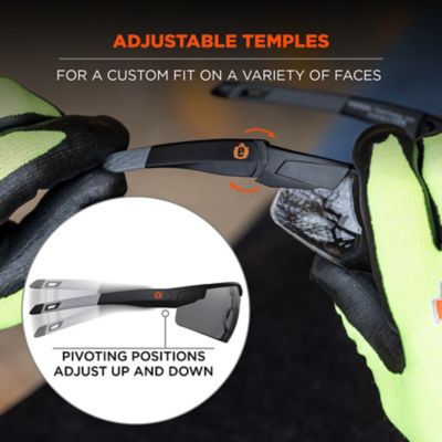 Image showing  Anti-Fog & Scratch-Resistant Glasses Adjustable Temples, Matte Black, Smoke, 50067