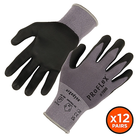 Ergodyne Nitrile-Coated Gloves Microfoam Palm - 12 Pack