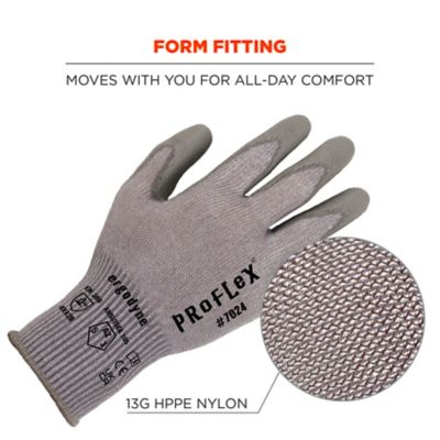 Image showing  ANSI A2 PU Coated Cut-Resistant Gloves, Gray