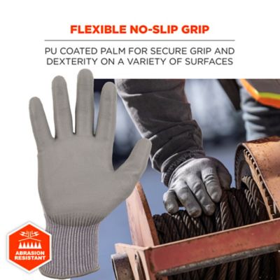 Image showing  ANSI A2 PU Coated Cut-Resistant Gloves, Gray