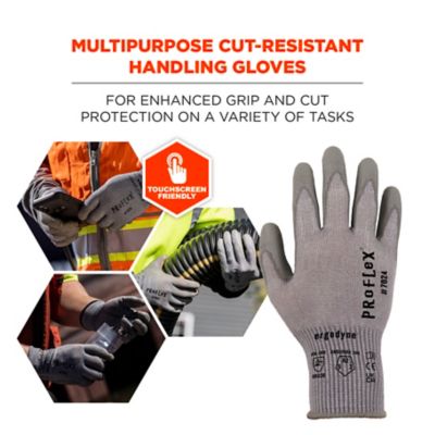 Image showing 1 th Ergodyne ANSI A2 PU Coated Cut-Resistant Gloves, Gray