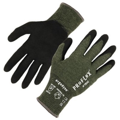 Ergodyne ANSI A4 Nitrile Coated Cut-Resistant Gloves These gloves deliver! We compared them to many other gloves, and none stood up to the task as these ergodyne gloves did