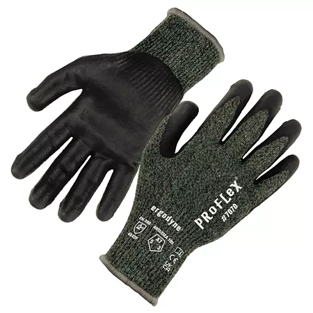 Ergodyne ANSI A7 Cut Resistant Gloves with Nitrile Coating Green Work Gloves