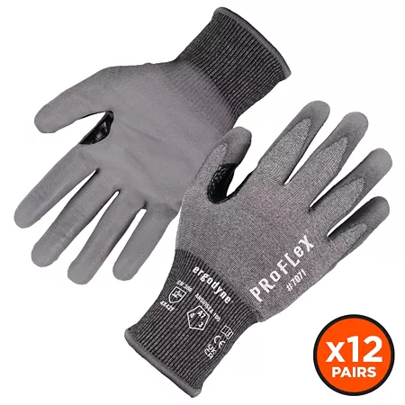 Ergodyne ANSI A7 - Cut Resistant Gloves with PU Coating - Pack of 12 Work Gloves