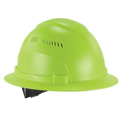 Lime green full brim cheap hard hat