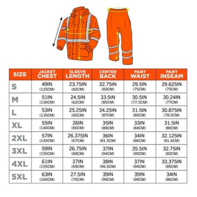 Image showing 5 th Ergodyne Unisex Hi-Vis Lightweight Rain Suit