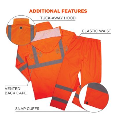 Image showing 4 th Ergodyne Unisex Hi-Vis Lightweight Rain Suit