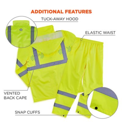 Image showing  Unisex Hi-Vis Lightweight Rain Suit