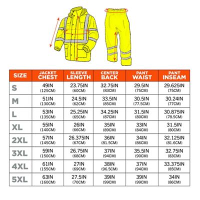 Image showing 5 th Ergodyne Unisex Hi-Vis Lightweight Rain Suit