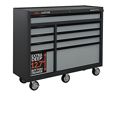 SHOPMAX 52 in. W 9-Drawer Rolling Tool Cabinet, 955209M5