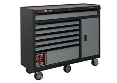 SHOPMAX 52 in. W 7-Drawer 1-Door Rolling Tool Cabinet, 955207S3