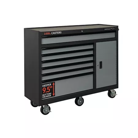 SHOPMAX 52 in 7-Drawer 1-Door Rolling Tool Cabinet Rolling Tool Cabinets