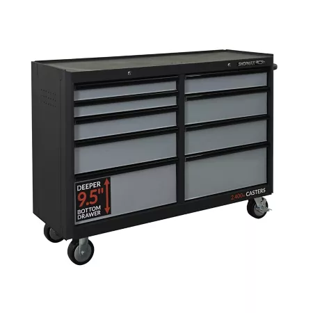 SHOPMAX 52" 9-Drawer Rolling Tool Cabinet 955209C6 Rolling Tool Cabinets