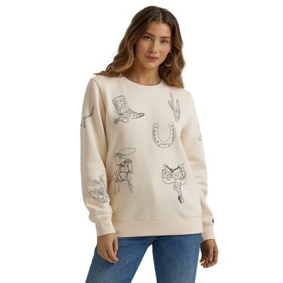 Wrangler Women's Cowboy Icons Pullover Sweatshirt