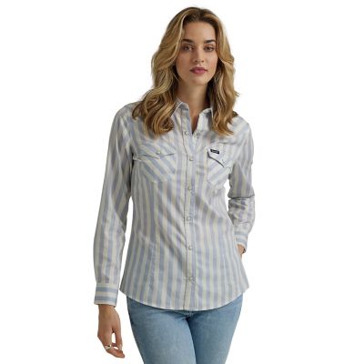 Wrangler Women's Vintage Stripe Snap Shirt