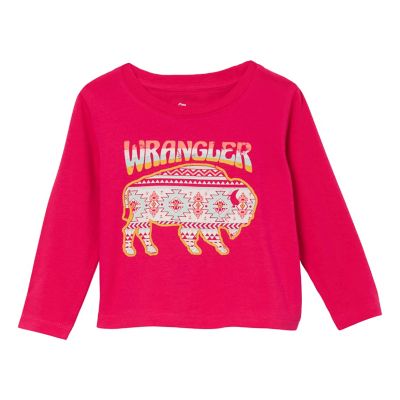 Wrangler Little Girl's Bison Long Sleeve T-Shirt
