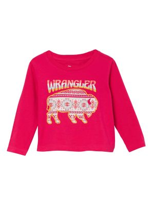 Image showing  Little Girl's Bison Long Sleeve T-Shirt