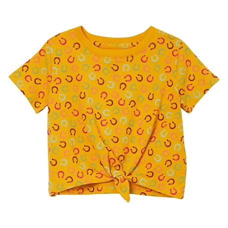 Wrangler Little Girl's Short Sleeve Tie Front T-Shirt