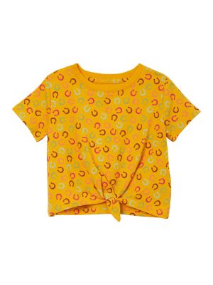 Image showing  Little Girl's Short Sleeve Tie Front T-Shirt