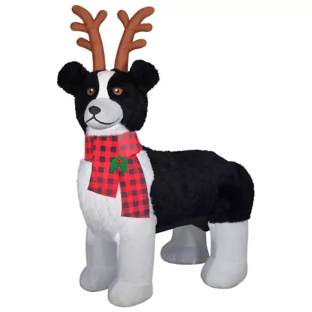 Gemmy 11.81" Airblown Mixed Media Border Collie Dog Large Inflatable Christmas Decoration Christmas Inflatables