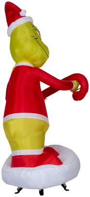 Image showing  Airblown-Grinch Passing Out Candy Canes to Cindy Lou-Large Scene-Dr. Seuss