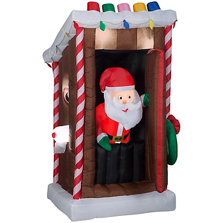 Gemmy Animated Airblown-Santa's Outhouse
