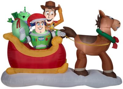 Gemmy Airblown-Toy Story with Sleigh-Large Scene-Disney