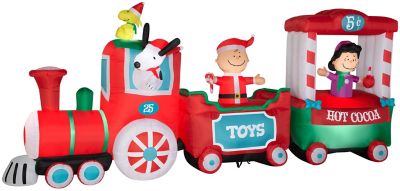 Gemmy Airblown Peanuts Christmas Train, Large Scene, Peanuts