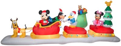 Gemmy Animated Airblown-Mickey and Friends Sleigh Scene-Disney