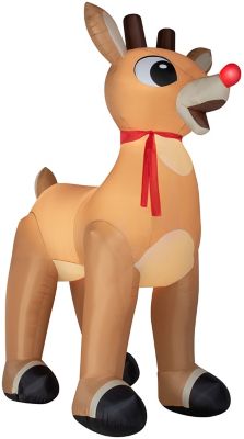 Gemmy Airblown Standing Rudolph with Scarf, Colossal, Rudolph
