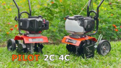 Image showing  11 in. 4-Tine Pilot 2C Walk-Behind Mini Tiller Cultivator