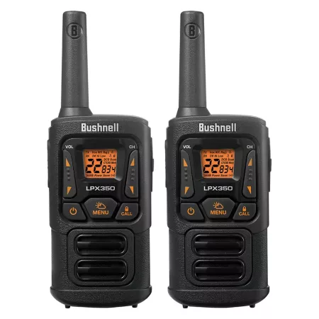 Pair of Bushnell 1 watt 40 channel FRS walkie talkies BUS-LPX350 Two-Way Radios